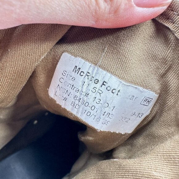 Belleville Men Size 11.5R Brown Khaki Suede Canvas Vibram Sole Hiking Boot - Picture 10 of 11